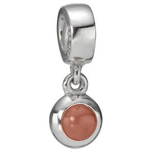 Pandora Pink Opal Dangle Charm – Retired Sterling Silver Cabochon